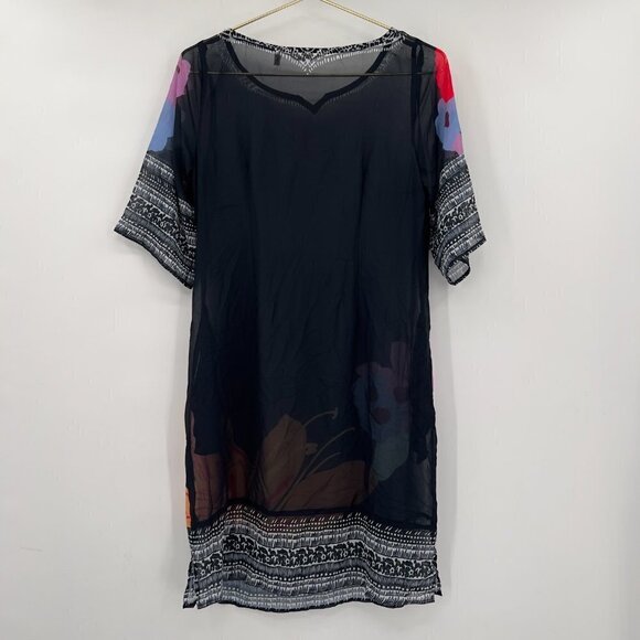 Soft Surroundings Pullover Floral Sheer Dress - Picture 2 of 9